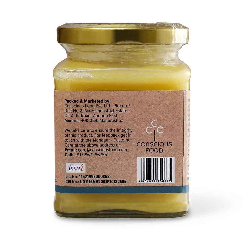 Conscious Food Conscious Food A2 Gir Cow Ghee | 200g | with Pure A2 Milk | Grass-fed, Cultured, Premium & Traditional Bilona Ghee | Immunity Booster