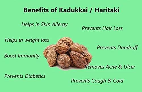 BUDHAN PRODUCTS INC BUDHAN Karakkaya / Yellow myrobalan / Harad / Kadukkai / haritaki / Inknut / harde whole / terminalia chebula / Aralu / Inknut / Harar 500gm pkt