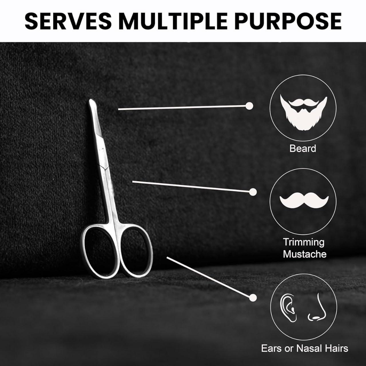 Generic Precision Nasal and Ear Scissor for Grooming - Stainless Steel Nose Hair Trimmer and Ear Hair Removal Tool - Professional Facial Hair Trimming Scissor