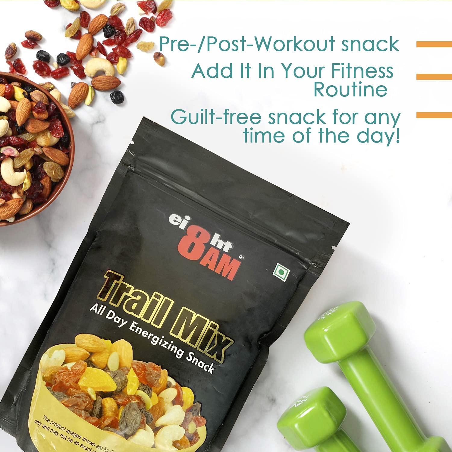 8AM 8AM Trail Mix Dry Fruits & Nuts, 200g(Pack of 2) | Made with Nutritious Ingredient Cranberries, Roasted Cashew, Almonds, Raisin, Pumpkin Seeds | Healthy and Tasty Snack, Rich in Zinc, Potassium, Iron