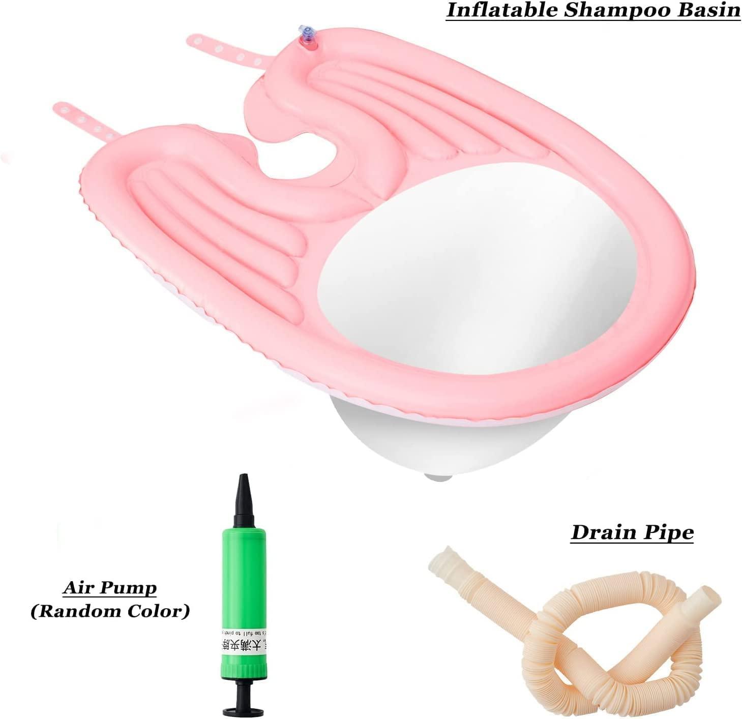 Kixre Kixre Inflatable Shampoo Basin, Portable Hair Washing Tray for Bedside and in Bed, Lightweight Shampoo Basin for Elderly, Disabled, Pregnant, Injured, Bedridden, Handicap