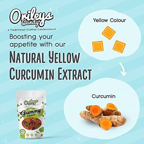 ORILEYS CANDY TRADITIONAL CRAFTED CONFECTIONS Orileys Vegan Gummy Candy - Yummy Fruit Flavour Cubes - 100% Natural Colours No Preservatives - 250g Pack