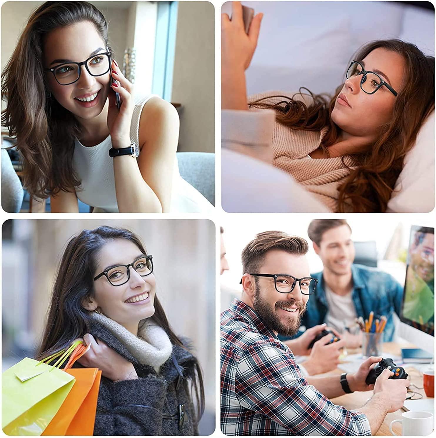 IFLASH IFLASH Zero Power Light Weight Computer Readers Blue Light Blocking Eye Glasses Men Women | Anti Glare UV Blu Ray light Filter Cut Reflection Protection Lens TR90 Frames (Black)