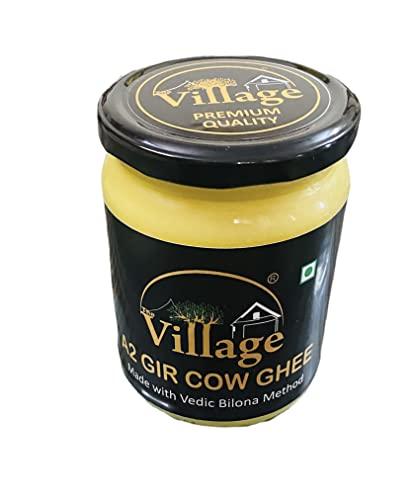 XENIYA ENTERPRISES THE VILLAGE Gir Organic A2 Pure Ghee | 100% Desi Gir Cow | Vedic Bilona Method | 555 ml Glass Bottle | Grass feed | Cultured | Traditional Ghee | Immunity Booster