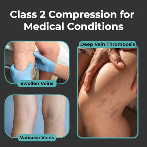Healthshine Healthshine Class 2 Medical Compression Stocking Knee Length | Soothing Relief for Swollen, Tired Legs | Varicose Vein Socks for Men & Women | Pocket-Friendly in Medium Size | CE, ISO Certified