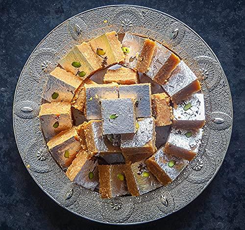 Dessert Drama Dessert Drama by Kesar Sweets | Sweets Gift Pack Kaju Katli, Mung Dal Barfi, Doda Burfi, Motichoor Laddu | Desi Ghee Sweets Indian Mithai - 1 kg Assorted Sweets | Premium Corporate Sweets Gift Hamper 