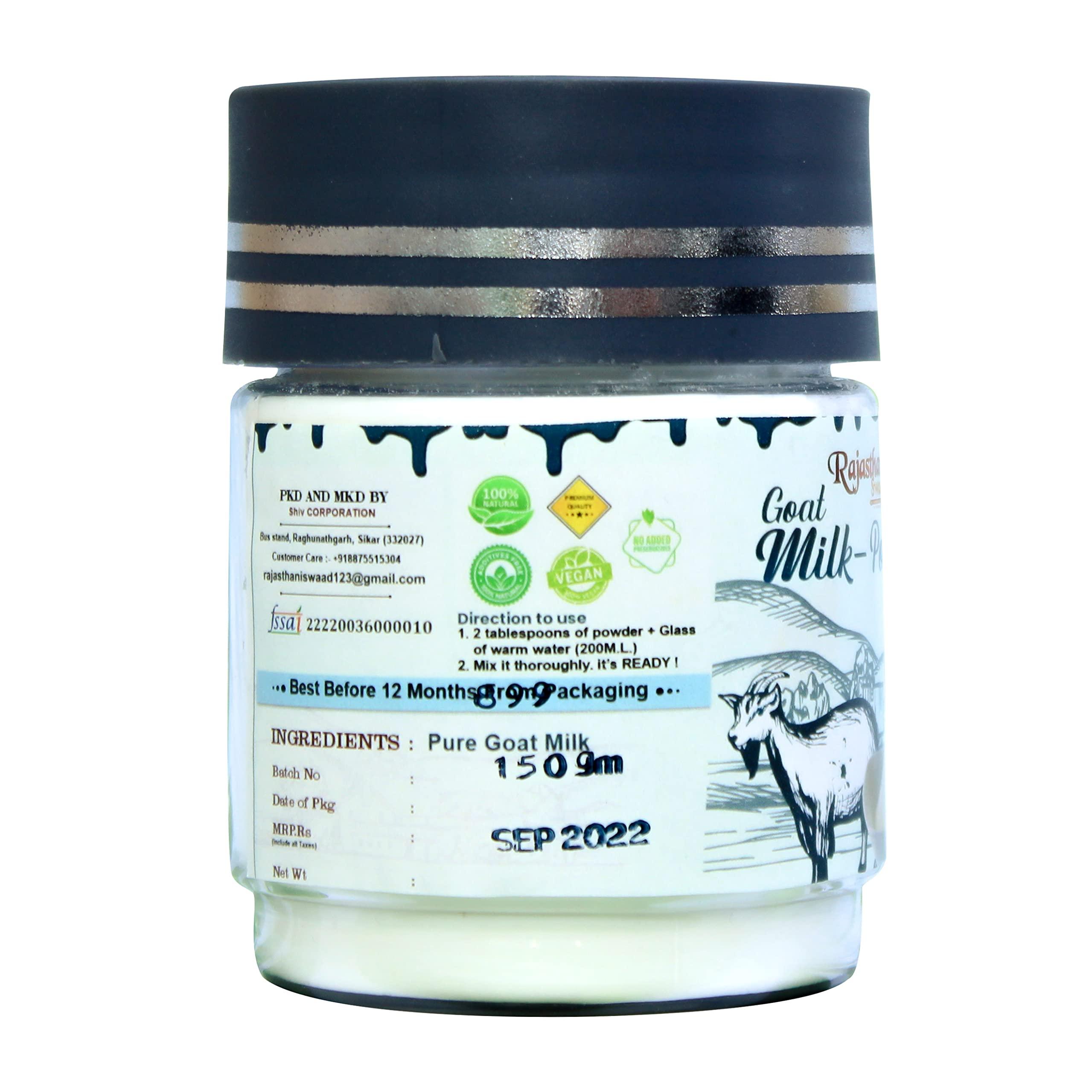 Rajasthani Swaad Rajasthani Swaad Organic Goat Milk Powder | Freeze Dried Grass Fed Goat Dry Milk Powder | Gluten Free No Additives No Preservatives | 300 Grams