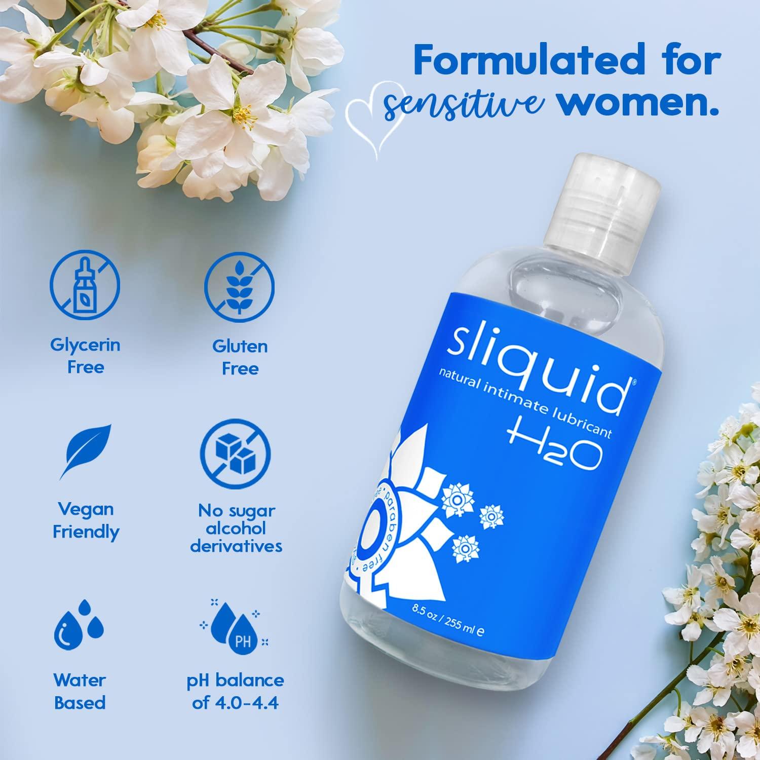 Sliquid Sliquid H20 Intimate Lube Glycerine and Paraben Free Bottle, 8.5 oz/251 ml