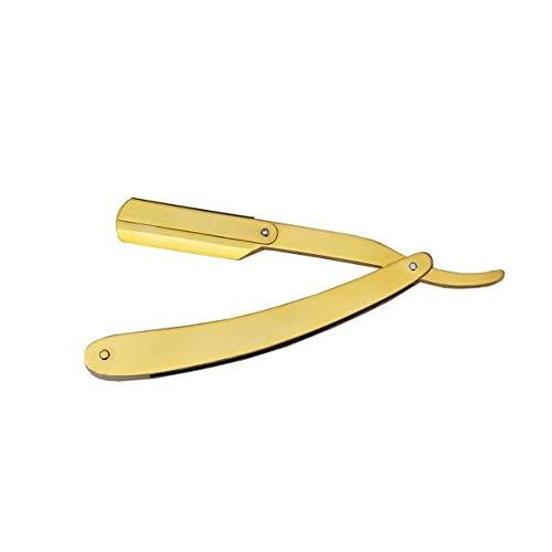 Stylazo Stylazo (MADE IN DUBAI) Straight Edge Barber Folding Shaving Razor Matte Golden Folding Straight Razor Stainless Steel Gold