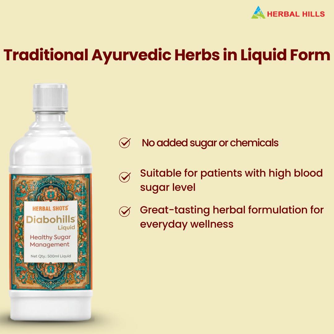 HERBAL HILLS Herbal Hills Diabohills Syrup with Karela Jamun 500ml Shots (500 ml (Pack of 4))