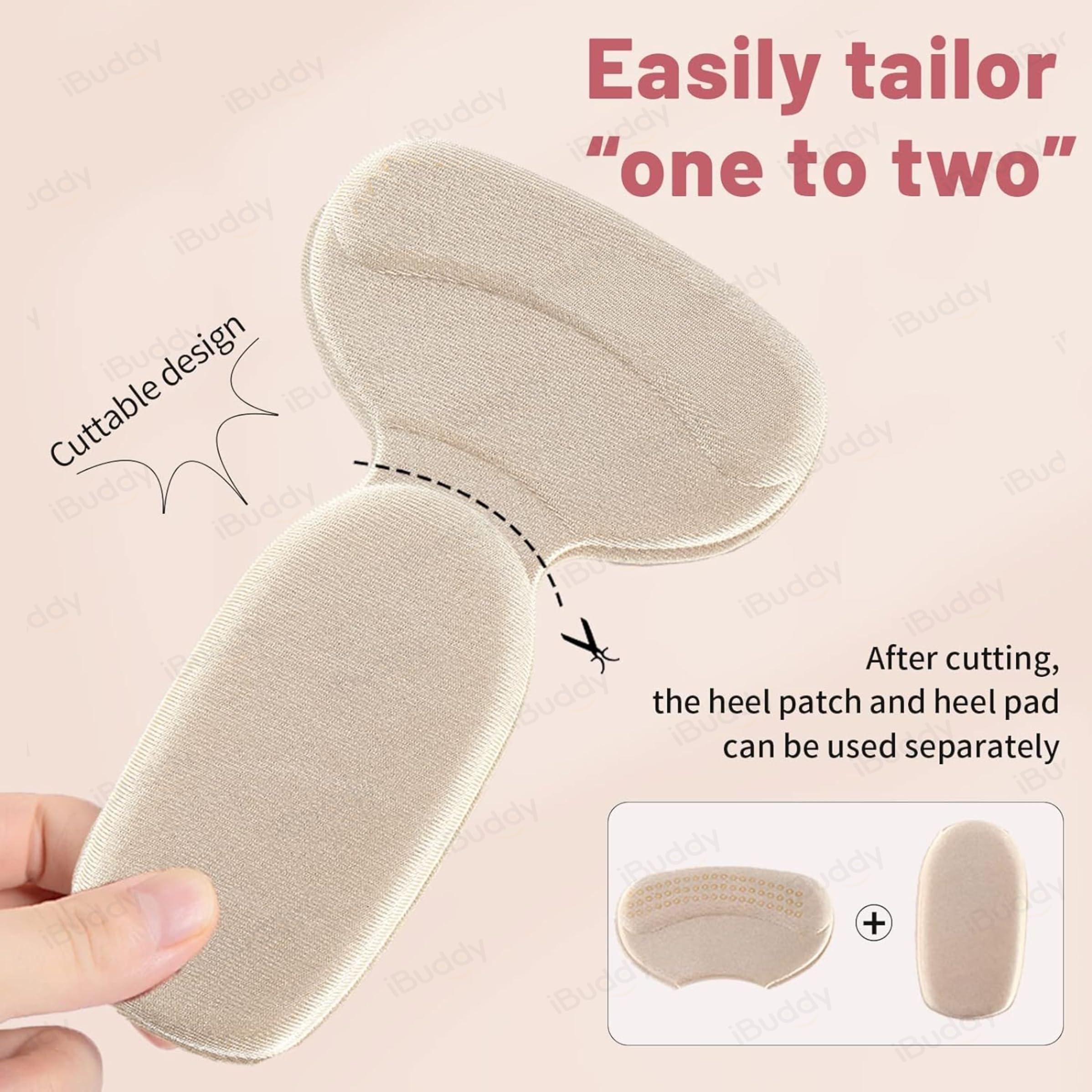 iBuddy iBuddy 6 Pcs Shoe Bite Pads Heel Cushion Pads for Women Shoe Insole Pads for Heel Pain Relief - Self-Adhesive Heel Pads for Loose Shoes Fix, Heel Blister Protector for Men & Women - 3 Pairs