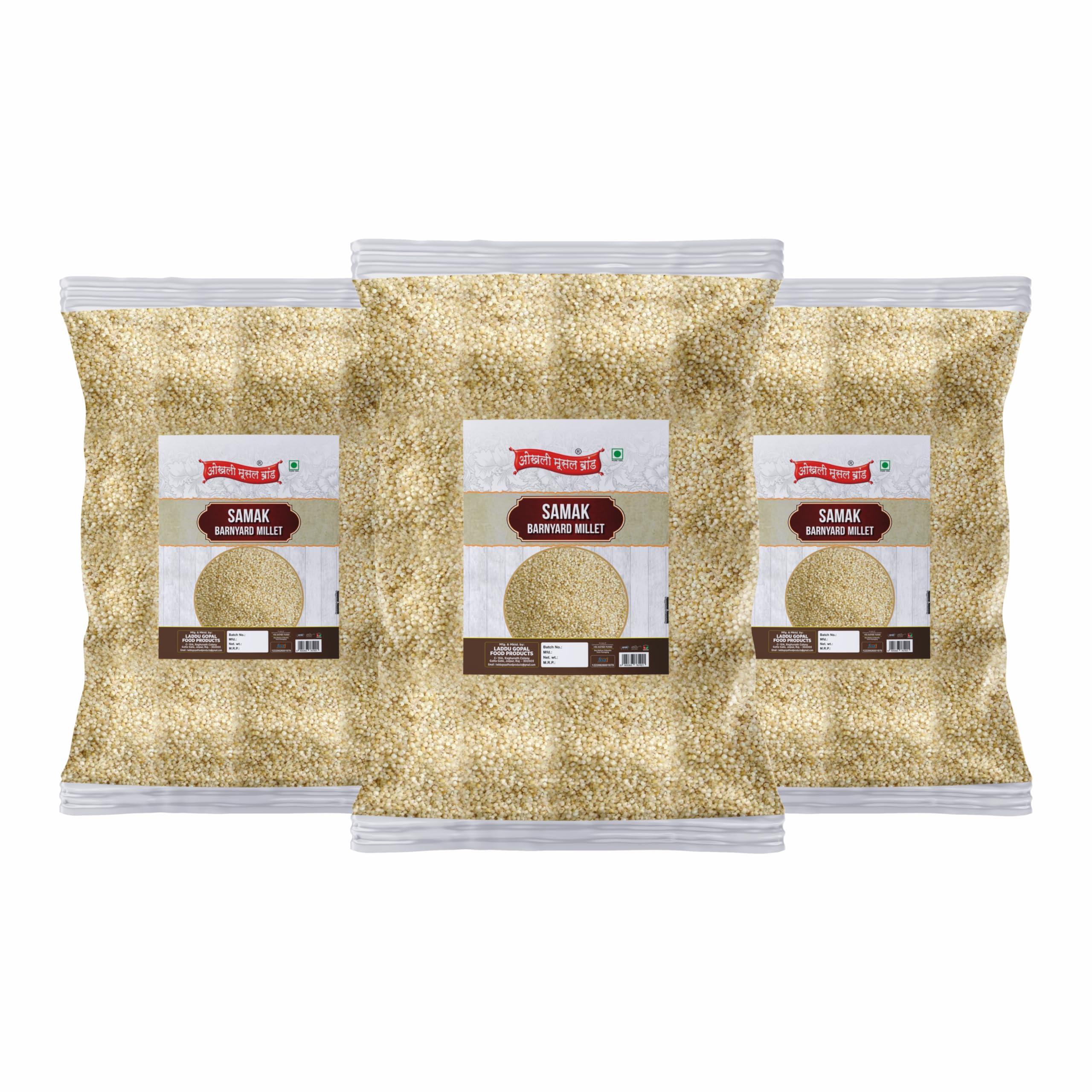 OKHLI MUSAL BRAND Barnyard Millet/Samak Rice/Samo|Sama Seeds|Helps to Control Blood Sugar Levels|Gluten Free-720g(240g*3Pkt)