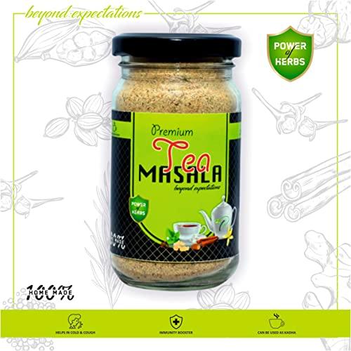 POORNIMAS Poornima’s PREMIUM Tea/Chai Masala Powder - Organic Blends, Vedic and Aromatic, 100% Pure & Natural Powder, Immunity Booster, Kadha, Homemade Product100g