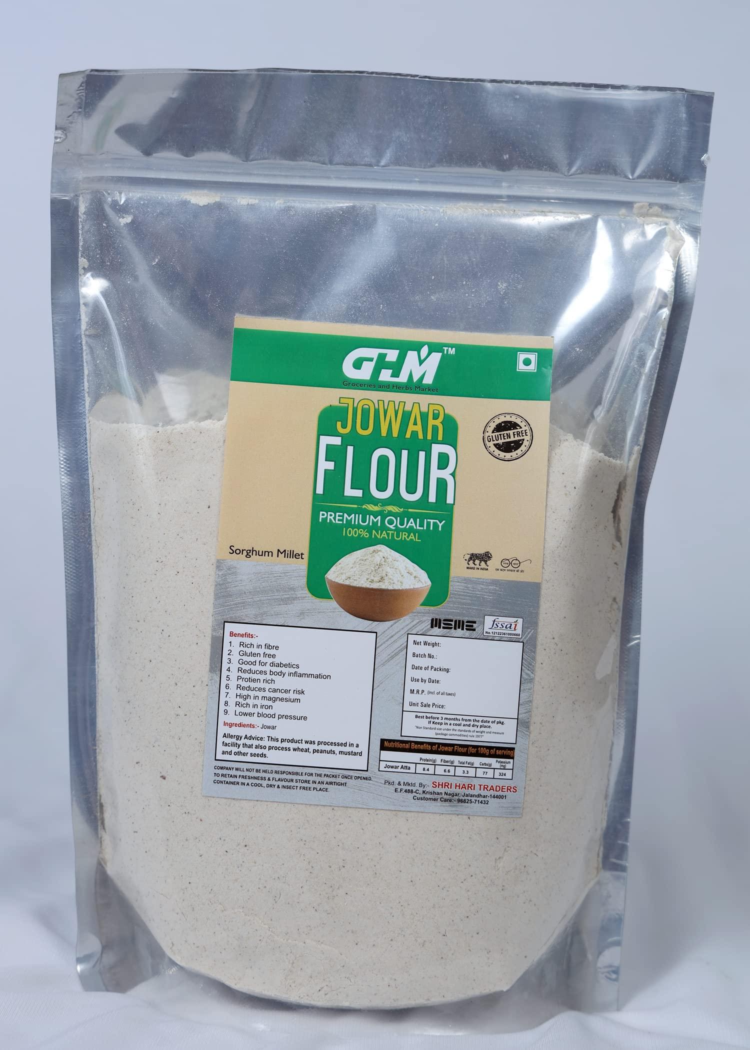 GHM GHM JOWAR FLOUR | SORGHUM MILLET FLOUR | CHARI ATTA | 100% NATURAL | GLUTEN FREE | JONNA ATTA | CHOLAM (800)