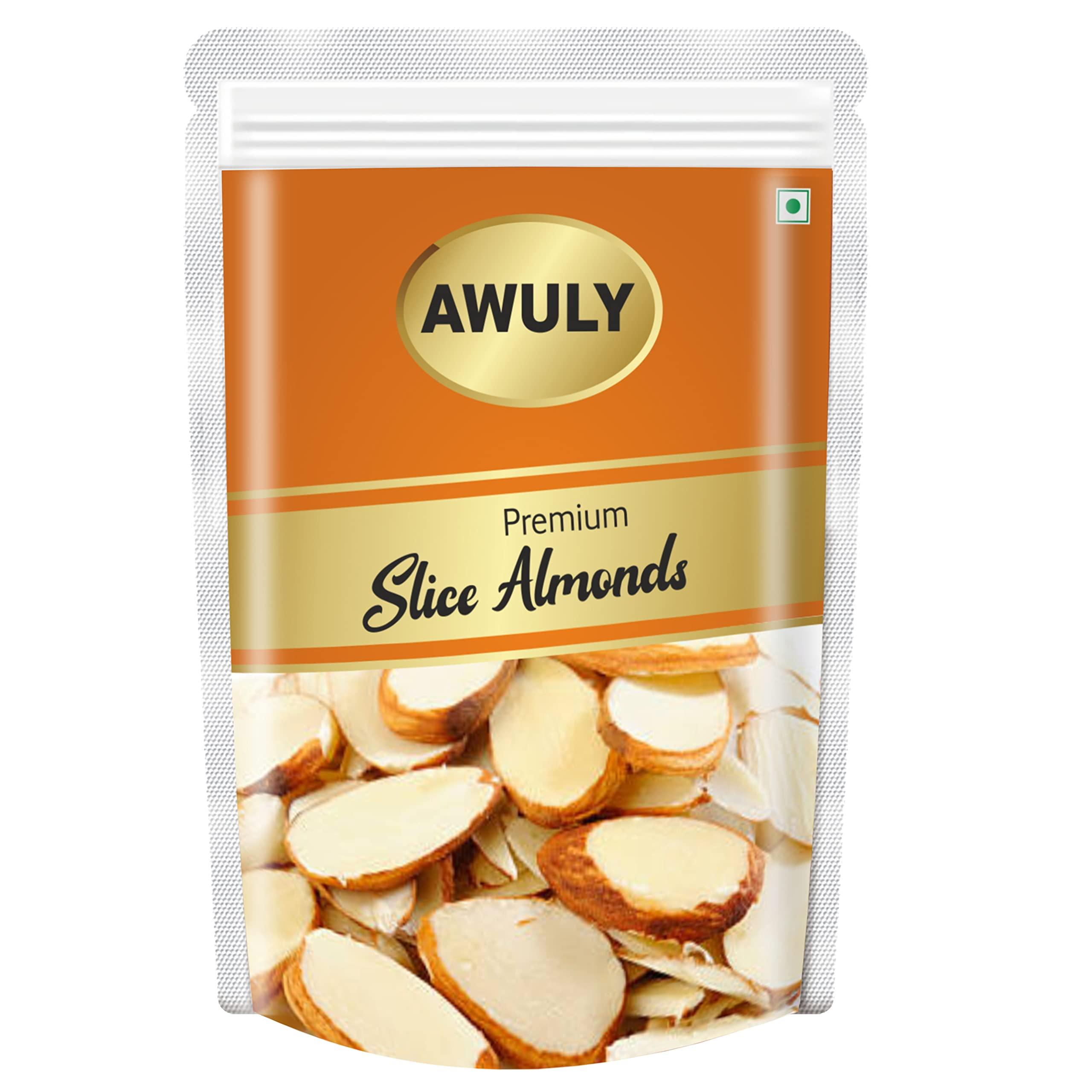 AWULY AWULY 100% Natural California Blanched Almond Slivers Crushed Sliced Flakes Perfect for Garnish, Baking and Salads| Badam Cutting (Badam Katran) (Badam Flakes 500 gm)