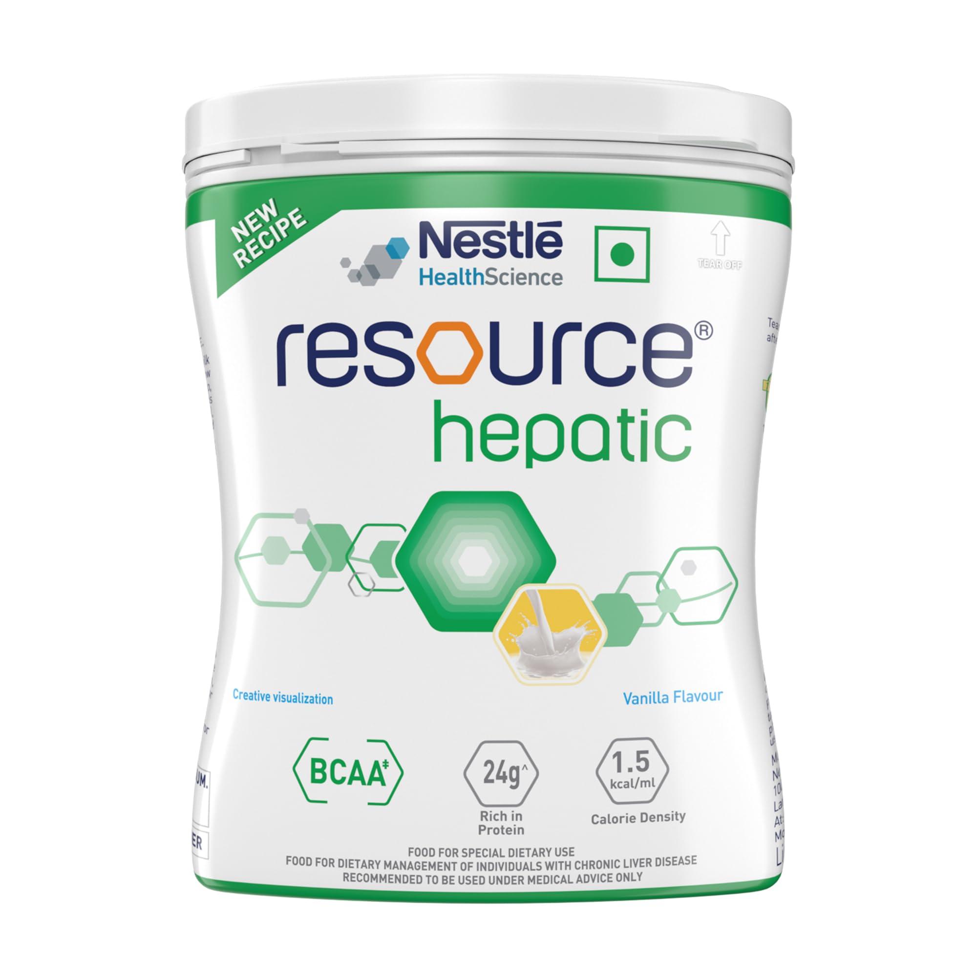 Nestle RESOURCE Hepatic, For Dietary Management, Rich In Protein, Vanilla Flavour, 400g, Pet Jar