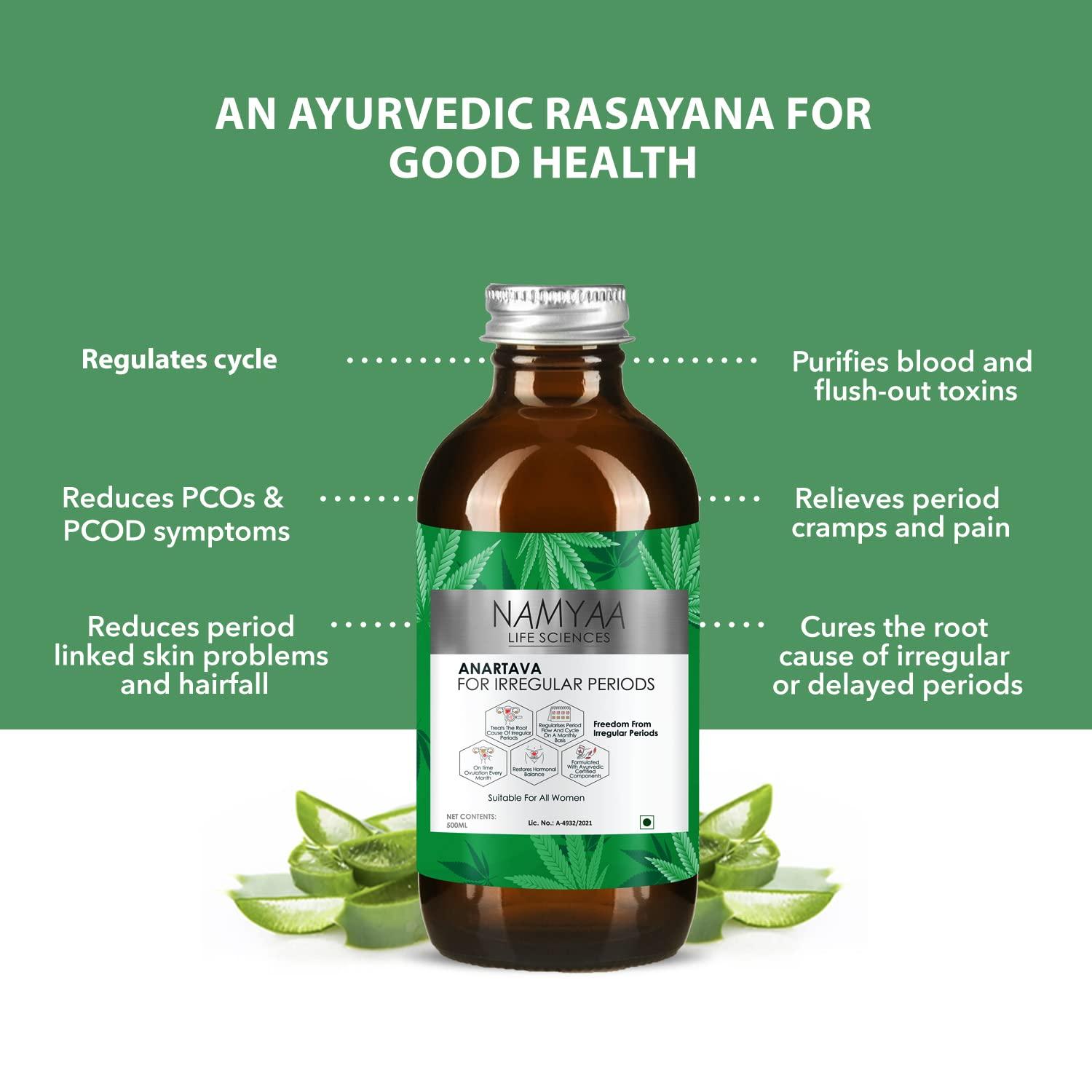 Namyaa Namyaa Ayurvedic Formulation Anartava Syrup For Irregular Periods, 500 ml