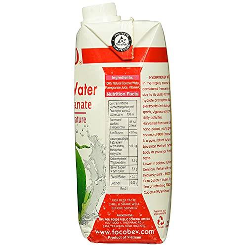 Foco Foco Coconut Water with Pomegranate, 500 ml, White & Red