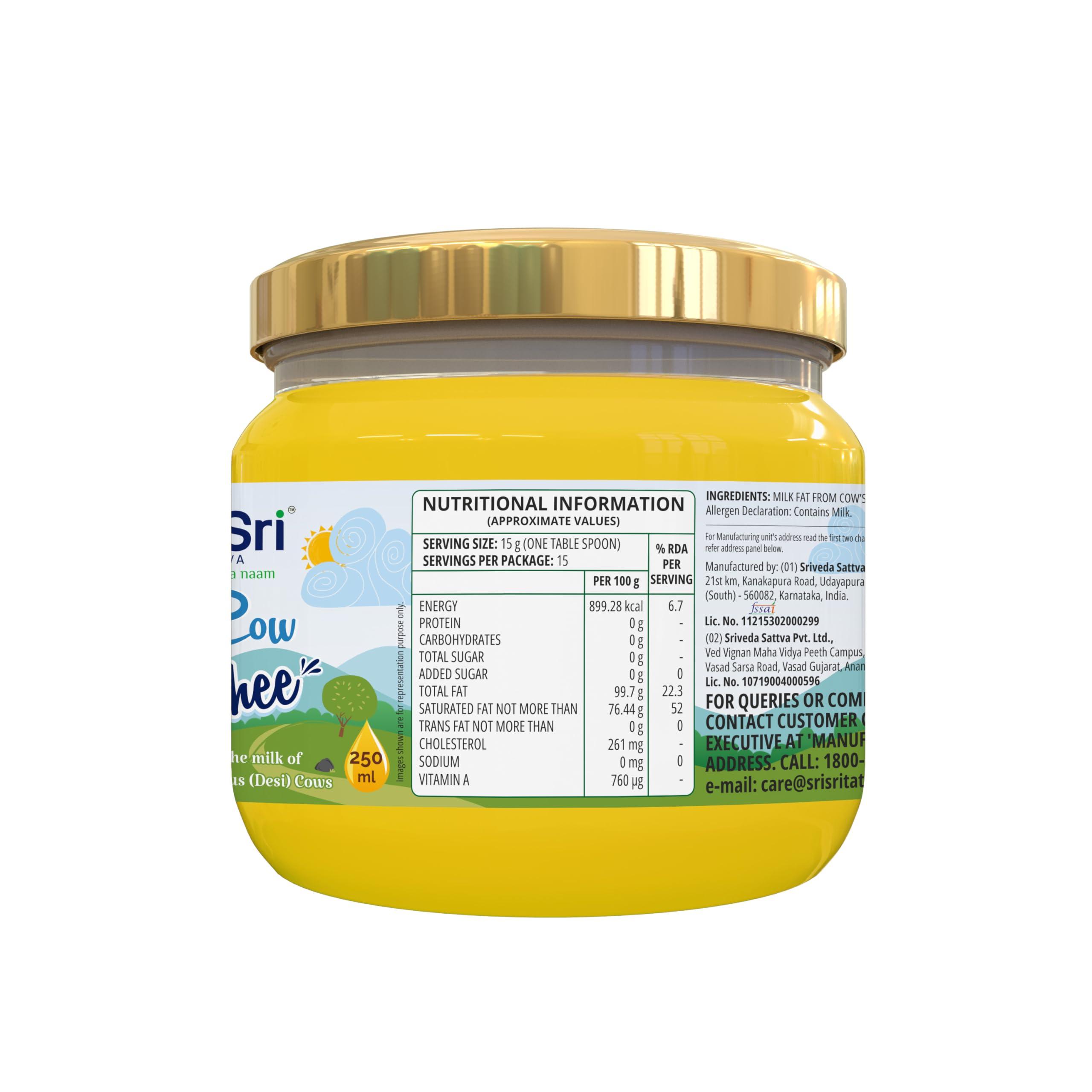 Sri Sri TATTVA shuddhta ka naam Sri Sri Tattva shuddhta ka naam - A2 Ghee 250 ml - Organic A2 Desi Ghee for Better Digestion and Immunity