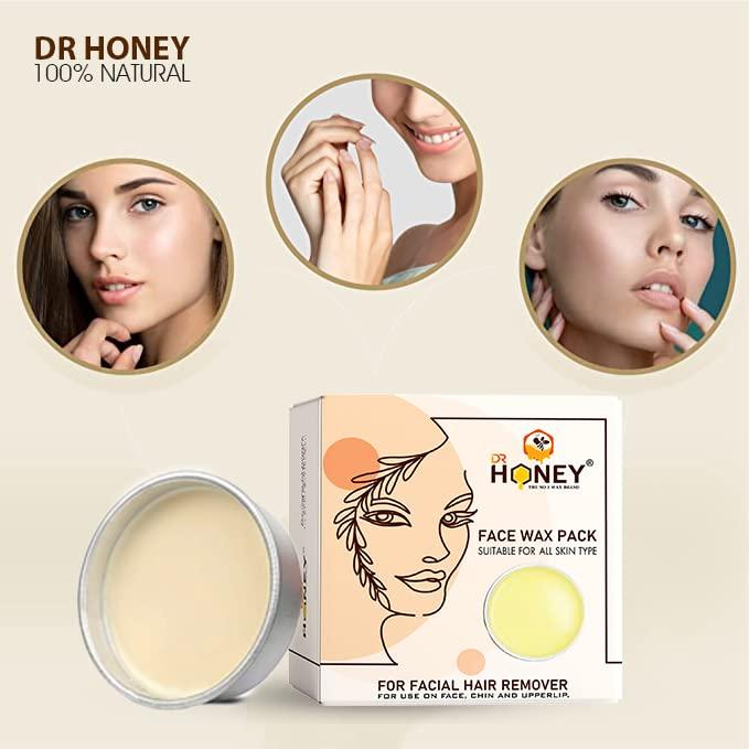 DR HONEY DR HONEY white chocolate face wax 80 gram suitable for all skin type for use on face chin and upper lip peel of wax