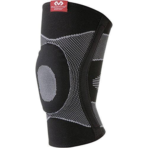 Mcdavid McDavid MD5116-01 Nylon 4 Way Elastic Knee Sleeve with Gel Buttress and Stays, Adult Small (Black)