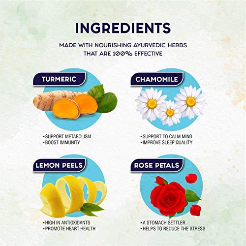 CARE CARE Turmeric Chamomile Herbal Tea - 60 Tea Bags | Pack of 4 (15pcs X 4 Pack) | Chamomile Green Tea | Chamomile Herbal Green Tea