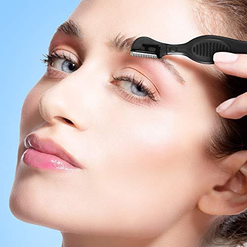 Mudder 21 Pieces Eyebrow Razors Shaver Facial Razor Multipurpose Face Trimmers with Precision Cover for Women Makeup Face Care Tools (Black)