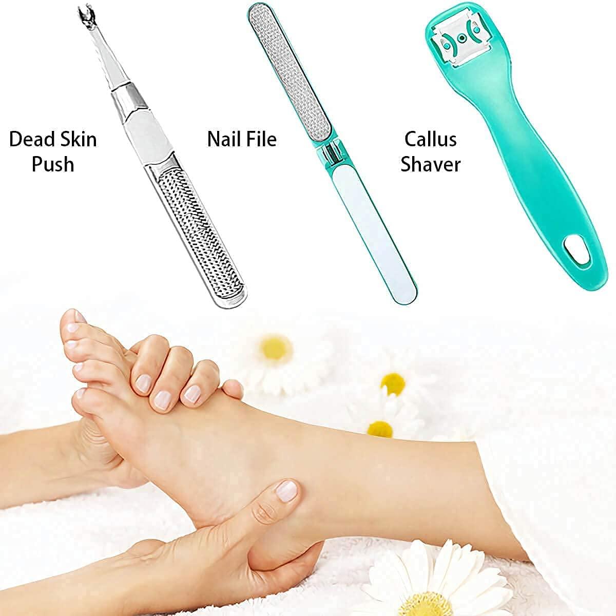 VIPREKHO VIPREKHO Pedicure Kit 8 in1 Set Foot Scrubber Callus dead skin Remover Shavers for Feet Foot File Tools Foot Scrub Foot Spa Salon Skin Cleaner Scrubber Skin Care Tools Pedicure Supplies