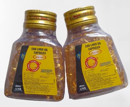 SeaCod SEACOD Cod Liver Oil Capsules - 110*2=220 Count
