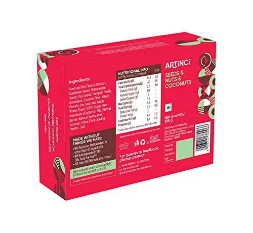 Artinci Artinci Coconut Cookies | As Seen on Shark Tank | Sugar Free Diabetic Friendly with High Protein & Fiber Digestive Biscuits | Low GI & Carbs | (185g x Pack of 1)