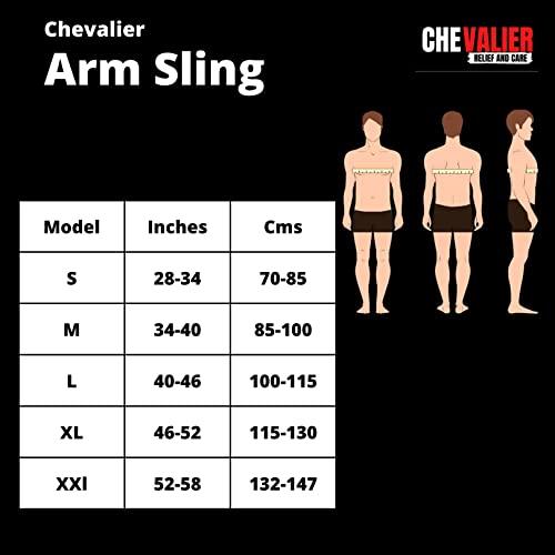 CHEVALIER CHEVALIER Arm Sling Pouch Belt, Arm Brace Immobilizer with Elbow Support for Left/Right Hand Fracture, Sprain, Dislocation, and Pain Relief (XL, Black)