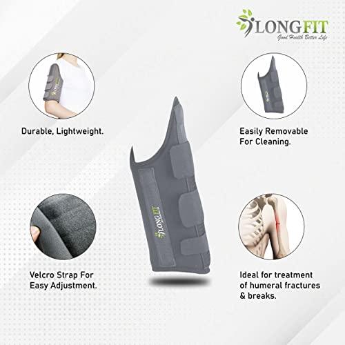 Longfit Longfit Humeral Brace Arm Support Humerus Fracture Brace for Men, Women & Adults (XL, Black)