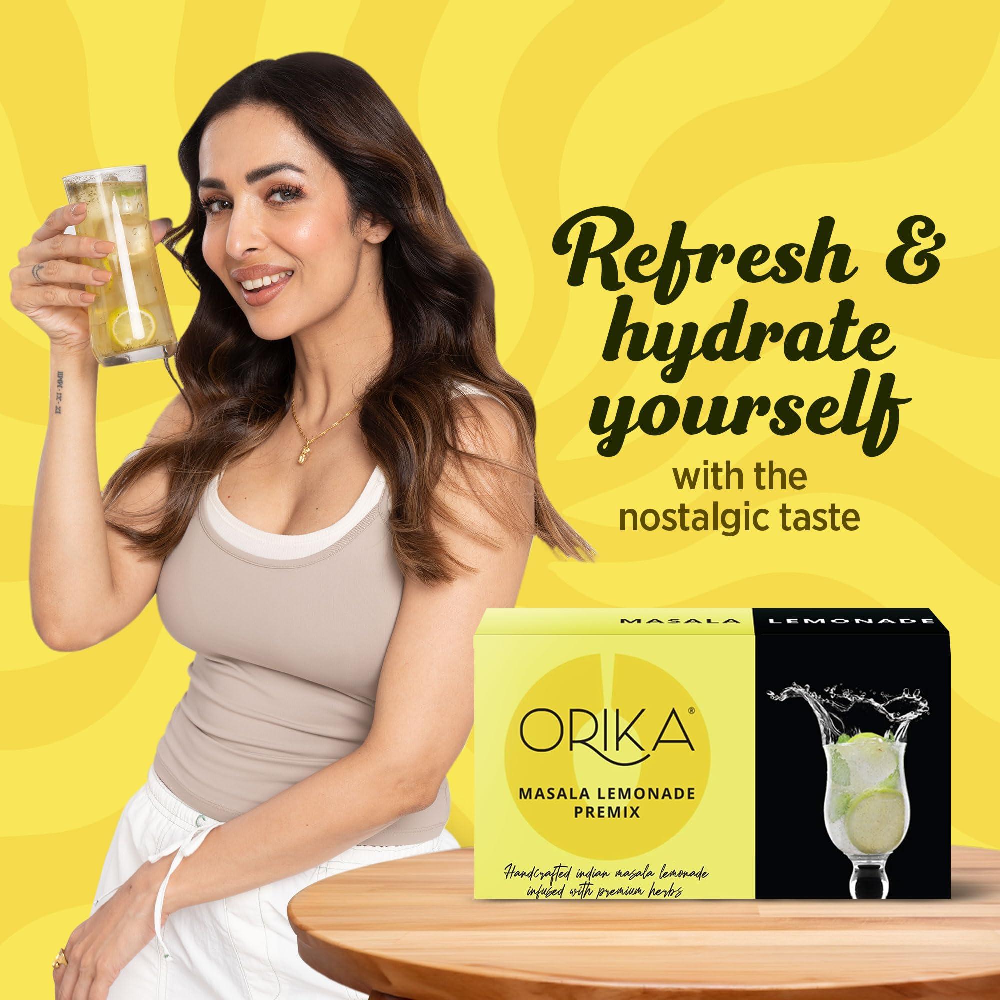 Orika Orika Masala Lemonade Premix | 380g (20 Sachets) | Infused With Premium Herbs | Handcrafted Instant Drink Premix | Refreshing Summer Drink