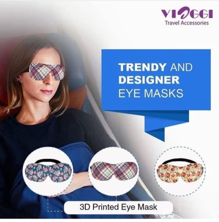 Viaggi VIAGGI Red 3D Printed Eye Mask, Blindfold Sleep Eye Mask for Travel, Sleeping Eye Mask for Women and Men, Eye Cover