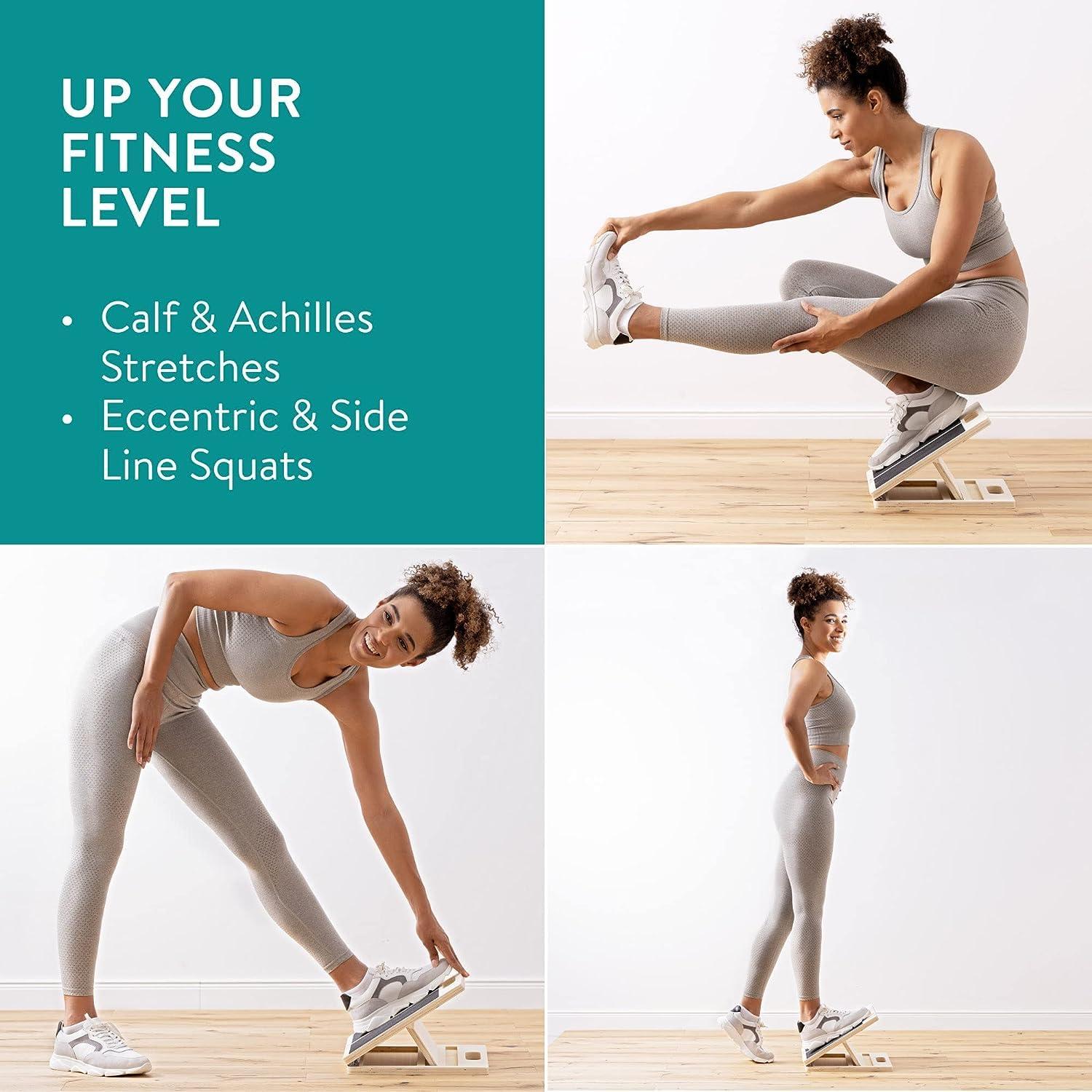 Health benefits Health benefits Wooden Slant Board - Calf Stretch Adjustable Incline Board Portable Anti-Slip for Pain Relief from Plantar Fasciitis Tendinitis and More