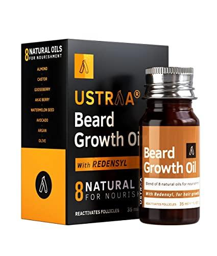 Ustraa Ustraa Beard Growth Oil - 35ml - More Beard Growth, With Redensyl, 8 Natural Oils including Jojoba Oil, Vitamin E, Nourishment & Strengthening, No Harmful Chemicals