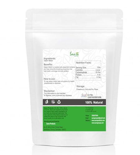 SAARA Saara HERBAL FRESH Salam Mishri 75g | Polygonatum Verticillatum | Salabmisri | Salab Mishri | Salmond Sugar | Salab Misri | | Orchis Mascula-White Zipper Package (Pack of 1 x 75g)