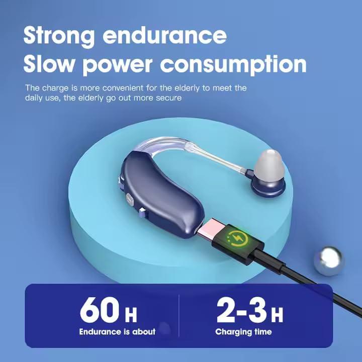 FASTWELL Fastwell F40 Hearing Aids Amplifier, Digital Sound Amplifier, Rechargeable for Adults Senior Small Sound Amplifier Noise Reduction and Feedback Cancellation (Blue)