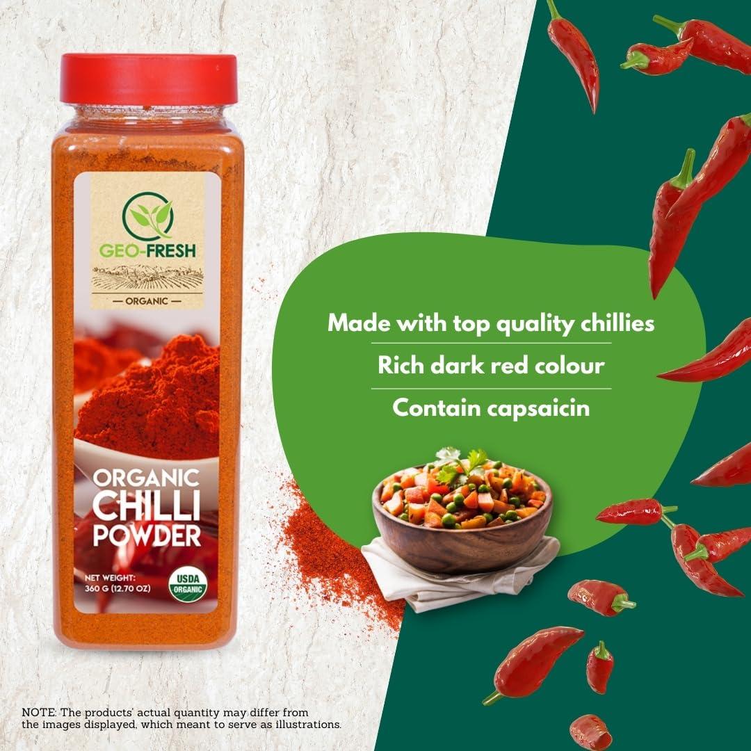Geo-Fresh Geo-Fresh Organic Chilli Powder (360g) - USDA Certified