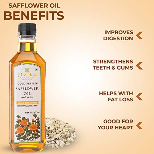 JIVIKA NATURALS JIVIKA NATURALS Cold Pressed Wood Pressed Safflower Oil (1 Litre)