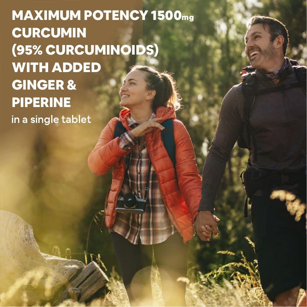 Carbamide Forte Carbamide Forte Curcumin with Piperine Tablets with 95% Curcuminoids | Immunity Boosters Tablet for Adults with Curcuma Longa, Turmeric Powder & Ginger 60 Veg Tablets (Pack of 2)