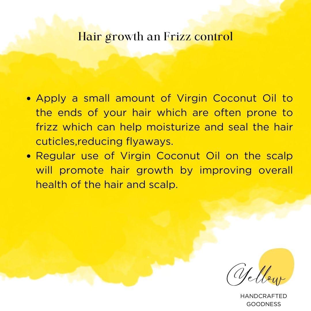 YELLOW HANDCRAFTED GOODNESS YELLOW HANDCRAFTED GOODNESS VIRGIN COCONUT OIL- HOT PROCESSED | 100ml | (Urukku Velichenna/Ventha Velichenna) | ZERO ADDITIVES | 100% NATURAL & HANDCRAFTED