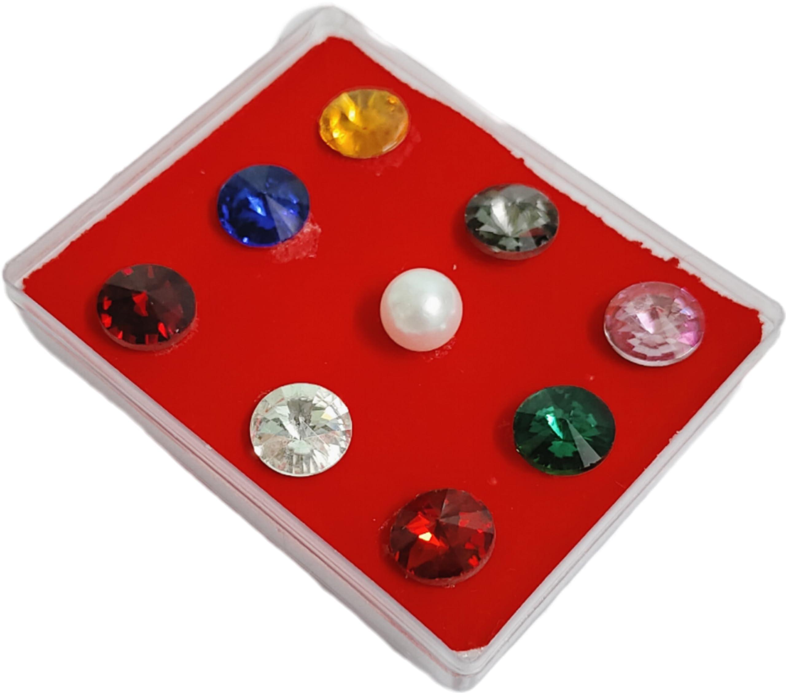 HOPE KART HOPE KART Panchratna Navratna Stones Set for Pooja Samagri Main Door Puja, Multicolour (Navratna Stones, Medium)