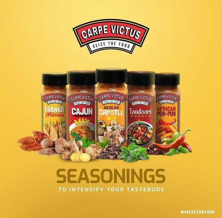 CARPE VICTUS CARPE VICTUS No onion No Garlic Jain Seasonings Mixed Herbs, Sandwich Masala, Taajin, Mexican Chipotle, Peri Peri, Franike Masala, Italian mix, Spice Combo pack of 7