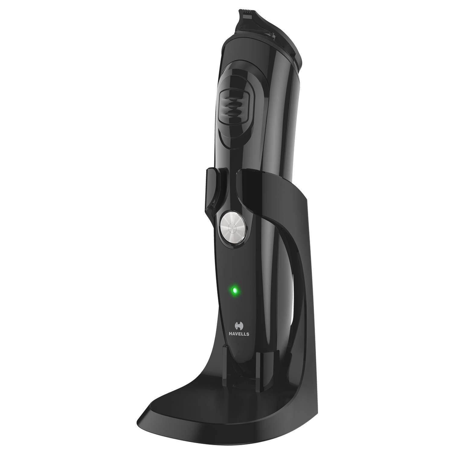 Havells Havells GS6400 Quick Charge Multi-Grooming Kit with Beard, Detail and Nose Trimmer, 50 ,Minutes Runtime (Black)