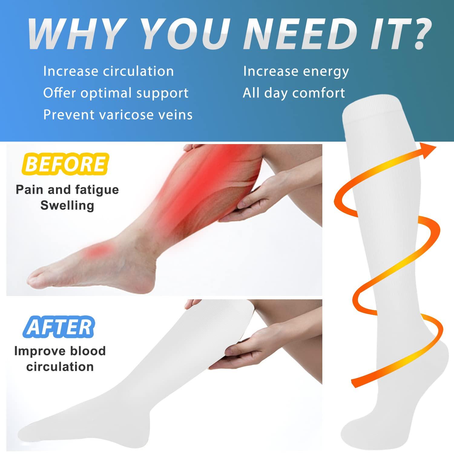 Aoliks Aoliks Compression Socks for Women & Men 4 Pairs,Knee High Support Socks for Nurses Flight Athletic