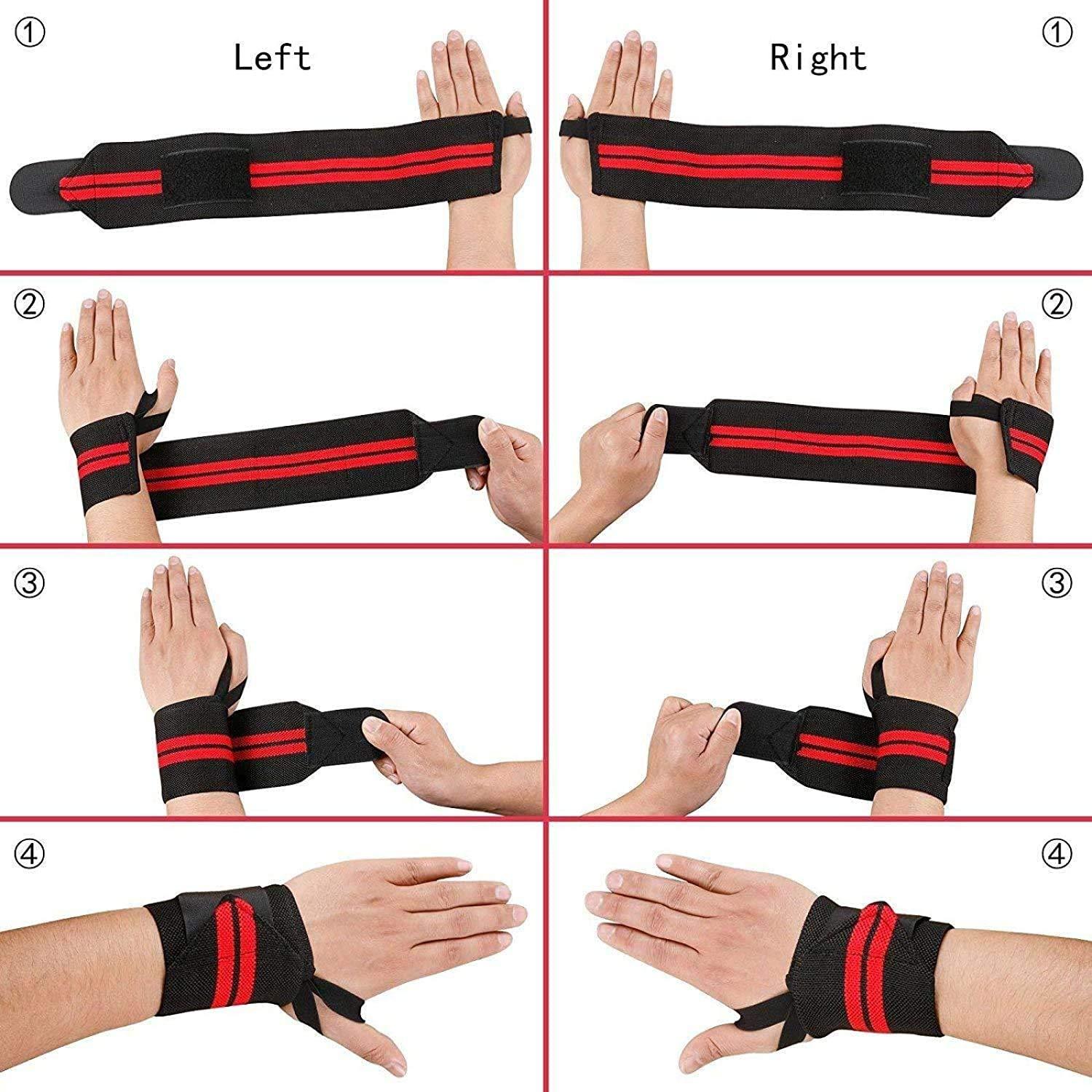 ALN ALN® Wrist Wraps for Weightlifting, Powerlifting, Gym, and Crossfit - Wrist Support Band for Men and Women, Pair with Thumb Loop