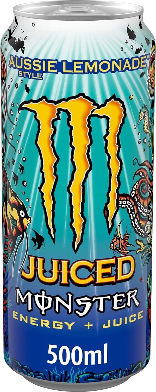 Monster Energy Monster Energy Juiced Aussie Style Lemonade - Caffeinated Energy Drink With A Refreshing Citrus Taste 500ml (Pack Of 12)