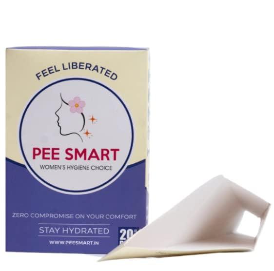 PEE SMART PEE SMART Stand and Pee | Pocket Sized Urination Device for Women | Disposable Female Urination Device | Foldable, Pocket Friendly, Use at Outdoors, Travel, Public Toilets | (Pack of 5)-100 Pieces