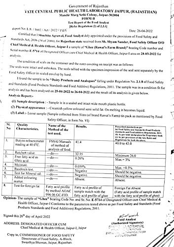 Rawat\'s Farm Rawat\'s Farm A2 Vedic Bilona Cow Ghee 500 ml | Glass Jar | Curd Churned Bilona Ghee | Government Laboratory Passed | 100% Natural | Immunity Booster | Good for Heart |